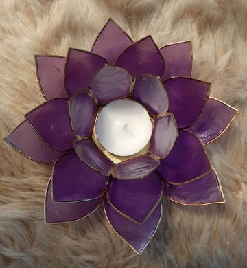 Lotus theelichthouder lila/paars